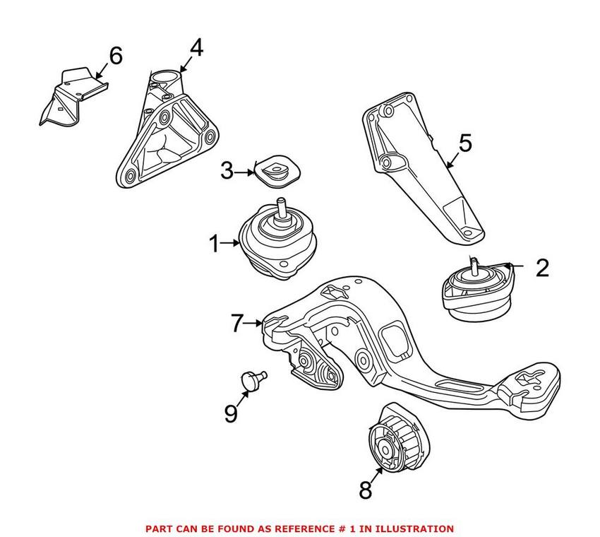 BMW Engine Mount - Passenger Side 22113421296